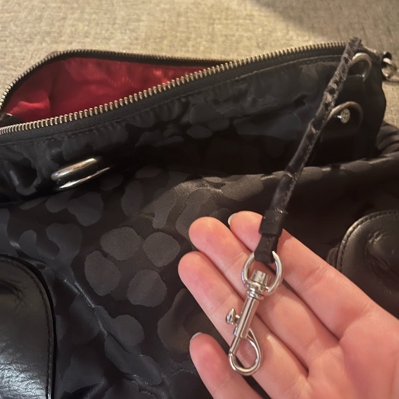 MZ Wallace Parker Leopard Jacquard Leather Trim Nylon Tote - Picture 7 of 9